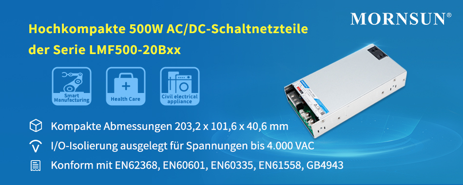 Mornsun Hochkompakte 500W AC/DC PFC-Schaltnetzteile der Serie LMF500-20Bxx.jpg